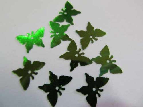 Sequins, Shapes, Butterfly, Green, 12mm x 17mm, 20pc