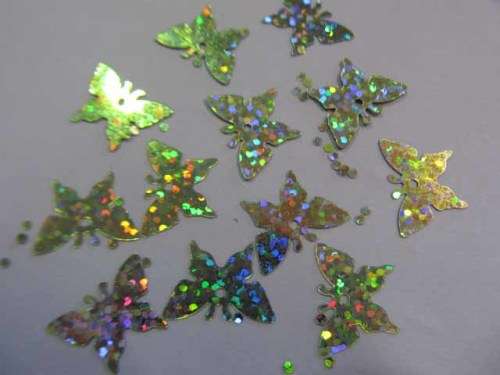 Sequins, Shapes, Butterfly, Silver, 12mm x 17mm, 20pc