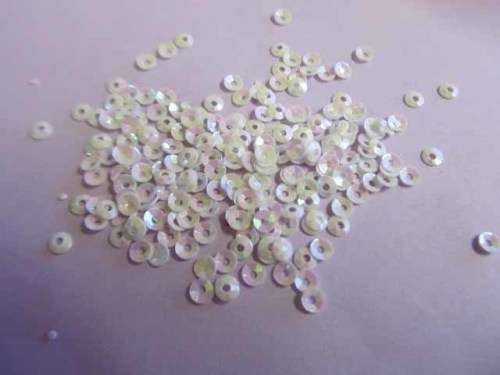 Sequins, Shapes, Round, White, 3mm, ±270pc