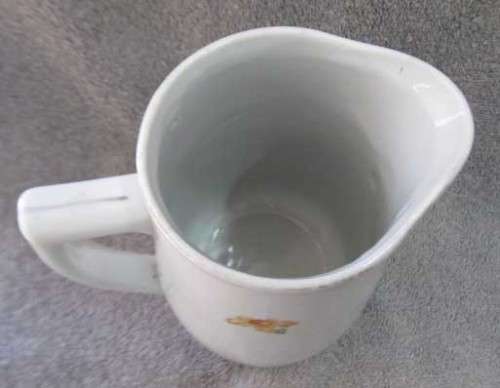 Milk Jug, White Glass With Flowers on Front and Rear, 1000ml, ±178mm x 90mm