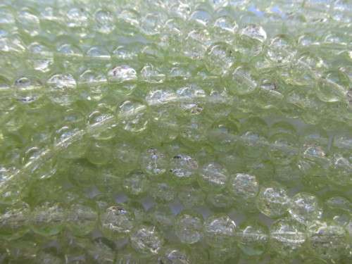 Glass Beads, Crakle, Round, Lime, 8mm, ±52pc