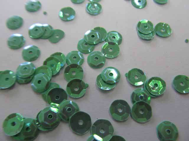 Glitter Metallic Bling, Sequins Shapes, Round, Green, ±70pc, 7mm