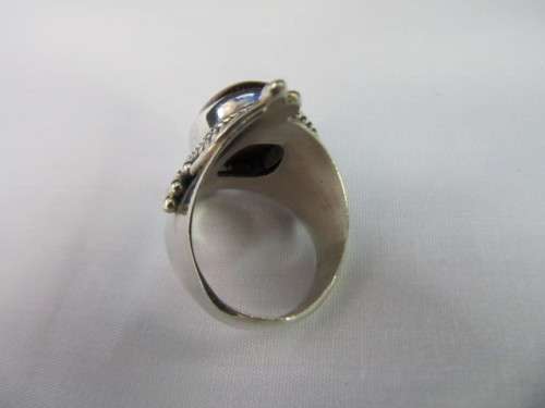 Fine Jewellery, Ring, Silver, Semi-Precious Gold Stone, Stamped 925, Size 18mm