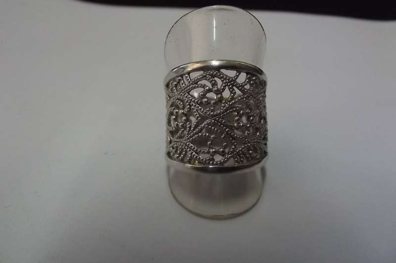 Fine Jewellery, Filigree Ring, Silver, Stamped 925, Size - Inside 18,5mm Top Width 21mm