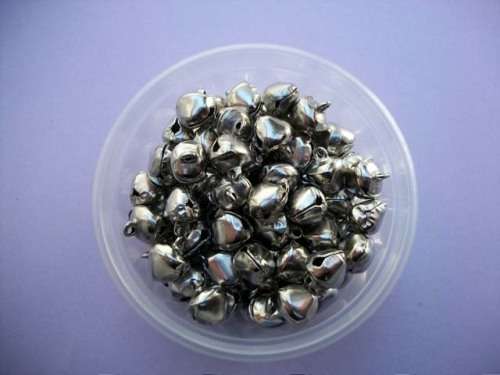 Beading and Jewellery Making, Noddy Bells, Nickel, 10pc, 12mm