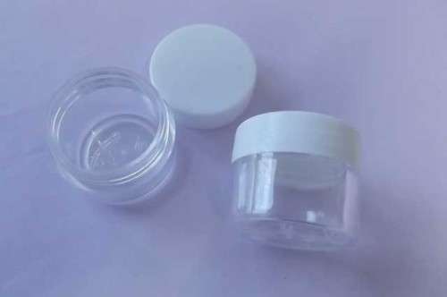 Clear Plastic Container With White Screw-on Cap, 30mm x 35mm, 1pc
