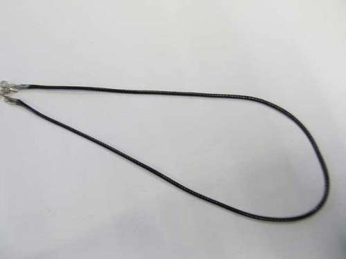 Stringing Material, Strings, Synthetic Leather, Black, Including 50cm Extender Chain, 1pc