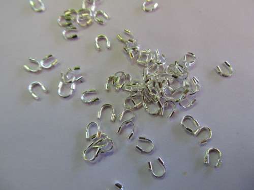 Findings End Pieces Tigertail Guide Metal Silver ±5mm ±20pc
