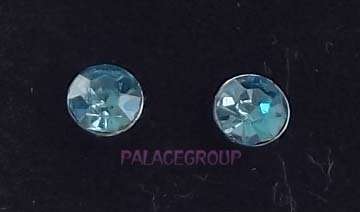 Fine Jewellery, Silver, 925, Earring Set, 5mm Light Blue Crystal, Stud Type With Butterfly