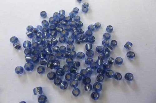 Beading Supplies, Seedbeads, Foil Lined, Blue, 6/0, 13gr