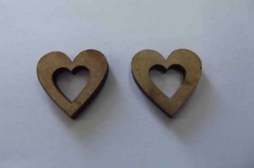 Embellishments, Heart, Wood, Natural Colour, 20mm, 1pc