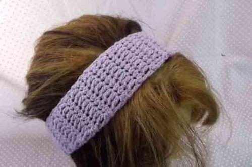 Handmade / Homemade, Headband, Chrochet, Wool, Purple, Width - Top 6cm, 1 pc