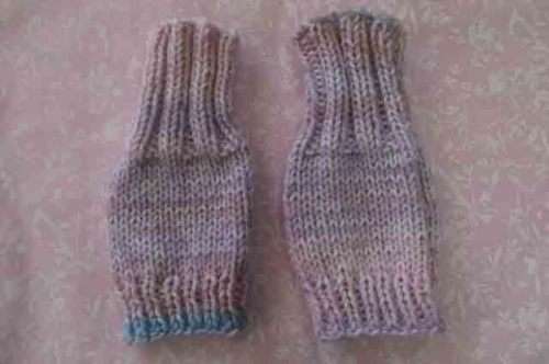 Handmade Mittens, One Size Fits All, Knitted, Wool, Shades Of Pink