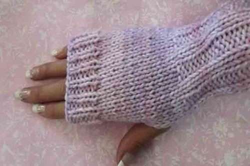 Handmade Mittens, One Size Fits All, Knitted, Wool, Shades Of Pink
