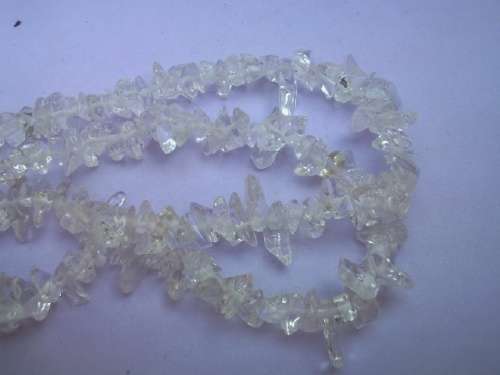 Semi-Precious Chips, Small Size, Clear Quartz, 40cm String
