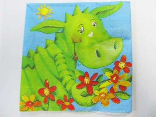 Decoupage Serviettes, Dinosaur Theme, Blue and Green, 1pc