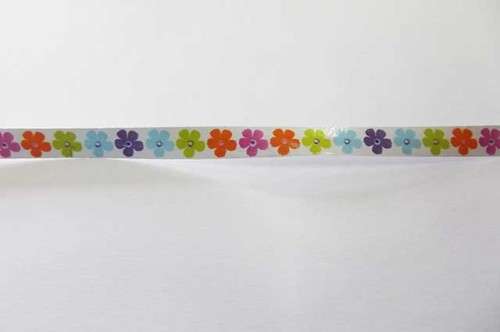 Florist Ribbon, Bright Colours, Flower Design, 6mm Wide, 1pc / 1 meter