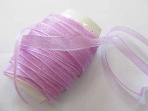 Organza Ribbon, Purple, 7mm Wide, 1pc / 1 meter