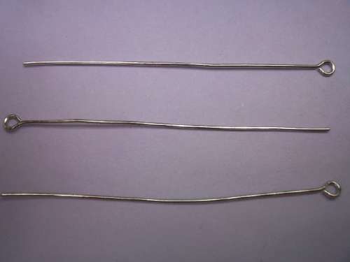 Findings, Eyepins, Nickel, 75mm, ±50pc