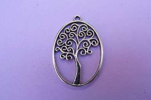Pendant, Tree Of Life, Metal, Nickel Colour, 40mm, 1pc