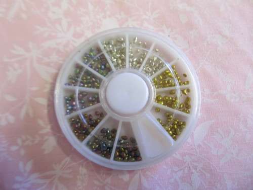 Nail Art, Pebble Wheel, Silver, Gold, And Rainbow Metallic
