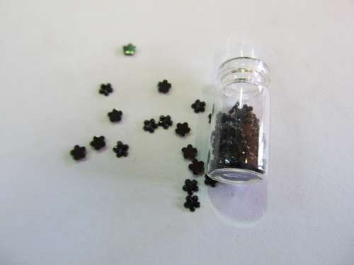 Nail Art, Rhinestones, Black, ±120pc