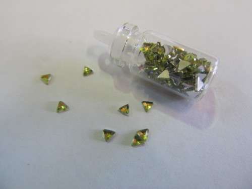 Nail Art, Rhinestones, Green, ±120pc