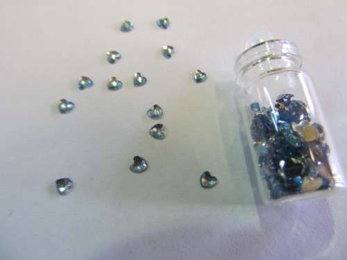 Nail Art, Rhinestones, Light Blue, ±120pc