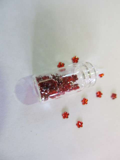 Nail Art, Rhinestones, Red, ±120pc