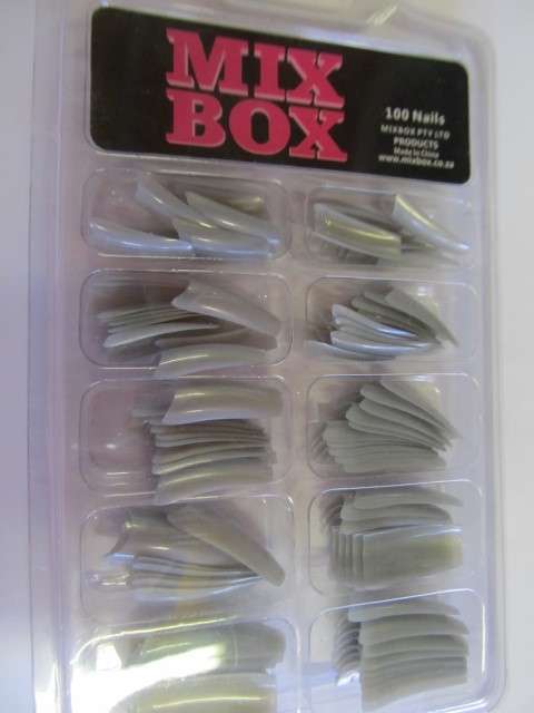 Nails, Cut Out Tips, Silver, ±100pc