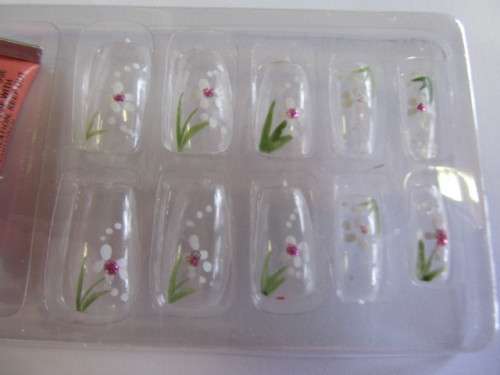 Beauty Products Nails, Party Nails, Flower Design, 10pc / 1 Set