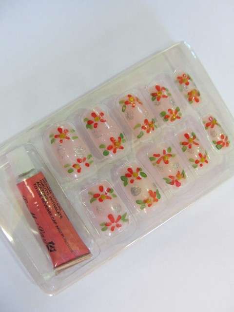 Beauty Products Nails, Party Nails, Flower Design, Light Pink, 10pc / 1 Set