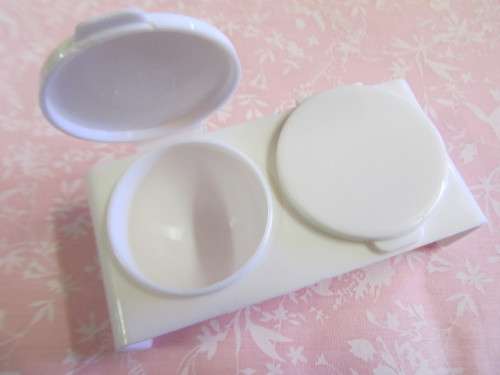 Twin Bowl With Lid, White, 1pc