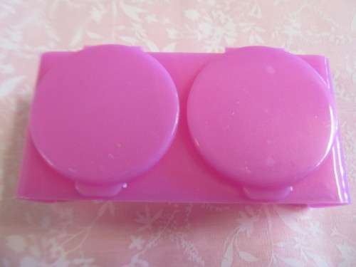 Twin Bowl With Lid, Pink, 1pc