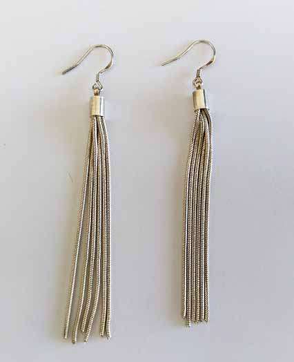 Ring Silver Stamped 925, Ring Size 17mm, Width 7mm, Pair Silver Chain Dangle Earrings, Stud Earrings