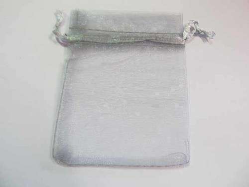 Organza Bag, Silver Grey, 90mm x 65mm, 1pc