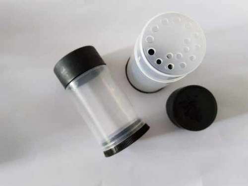 Spice Bottle, Acrylic, Clear With Black Lid, 93mm x 45mm, 1pc
