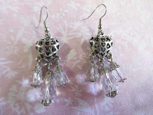 Cristia Earrings, Clear Crystal Dangle Earrings, ±55mm Long