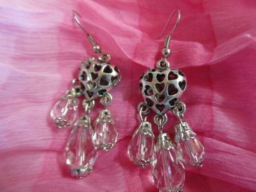Cristia Earrings, Clear Crystal Dangle Earrings, ±55mm Long