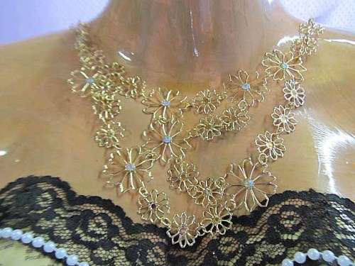 Pliana Necklaces With Rhinestones, Light Weight, Gold Coloured, Lobster Clasp, 48cm + 5cm Extender