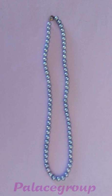 Blue Grey Pearl Necklaces, Freshwater Pearl Size ±7mm, Lobster Clasp, Lenght - 45cm
