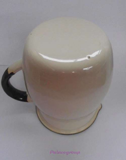 Enamel Jug, Cream With Green Trim, 1.25lt, Not Been Used