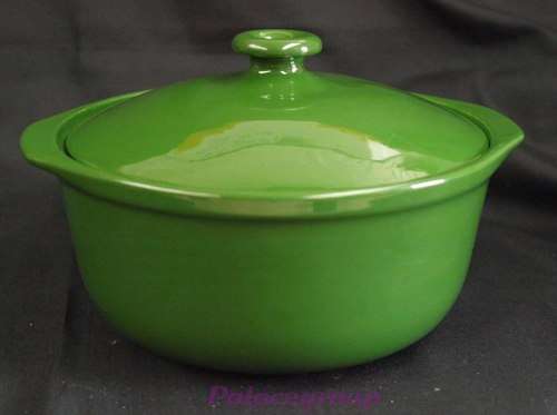 Vintage Canosa Fratelli Deep Green Glaze Casserole Dish, Made In Italy, See Photos & Desc