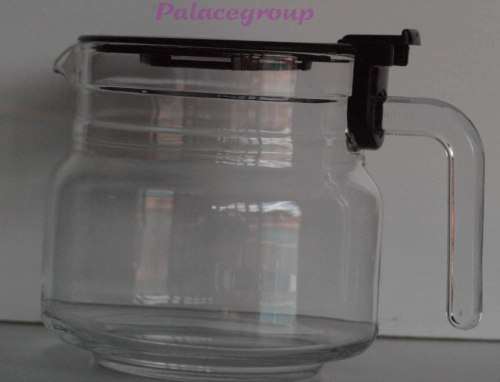 Universal Coffee / Tea Pot, Clear Glass With Brown Lid, Solid Glass Handle, 6 x Cup`s, See Photos...