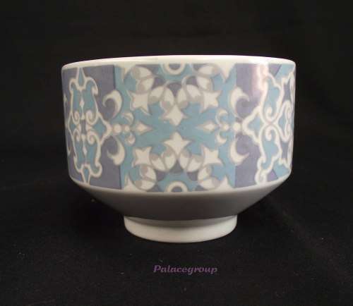 Decorated Bowl, White With Shades Of Blue / Grey, Vintage Spanish Crown, Ironstone, Photos Below