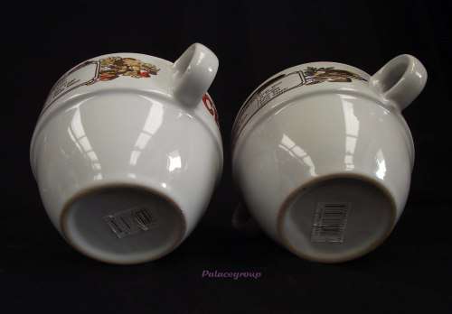 2 x Soup Bowls, Glazed Yellow And Orange, 450ml, See Photos and Desc Below