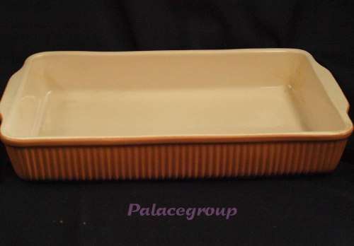 Large Clay Baking Dish, Glazed On Inside, Terracotta And Cream, See Photos Below