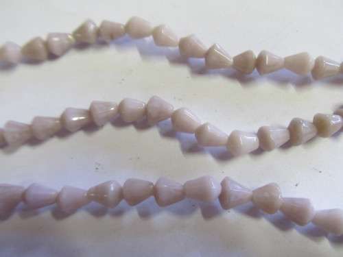 Glass Beads, Indian Beads, Cone, Teardrop, Pale Pink, 8mm(Size May Vary Slightly) 20pc