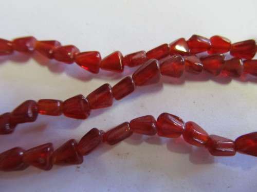 Glass Beads, Indian Beads, Triangle, Red, 5mm (sizes vary slightly), 20pc