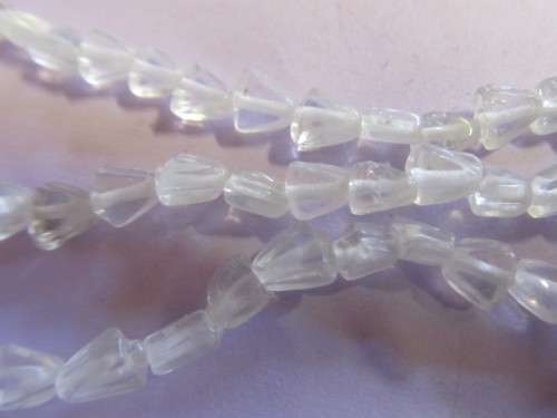 Glass Beads, Indian Beads, Triangle, Clear, 5mm (sizes vary slightly), 20pc